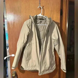 Tan womens winter jacket, size M